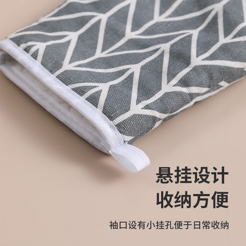 北欧风耐高温防烫手套厨房隔热加厚微波炉烤箱烘焙耐热棉麻隔热