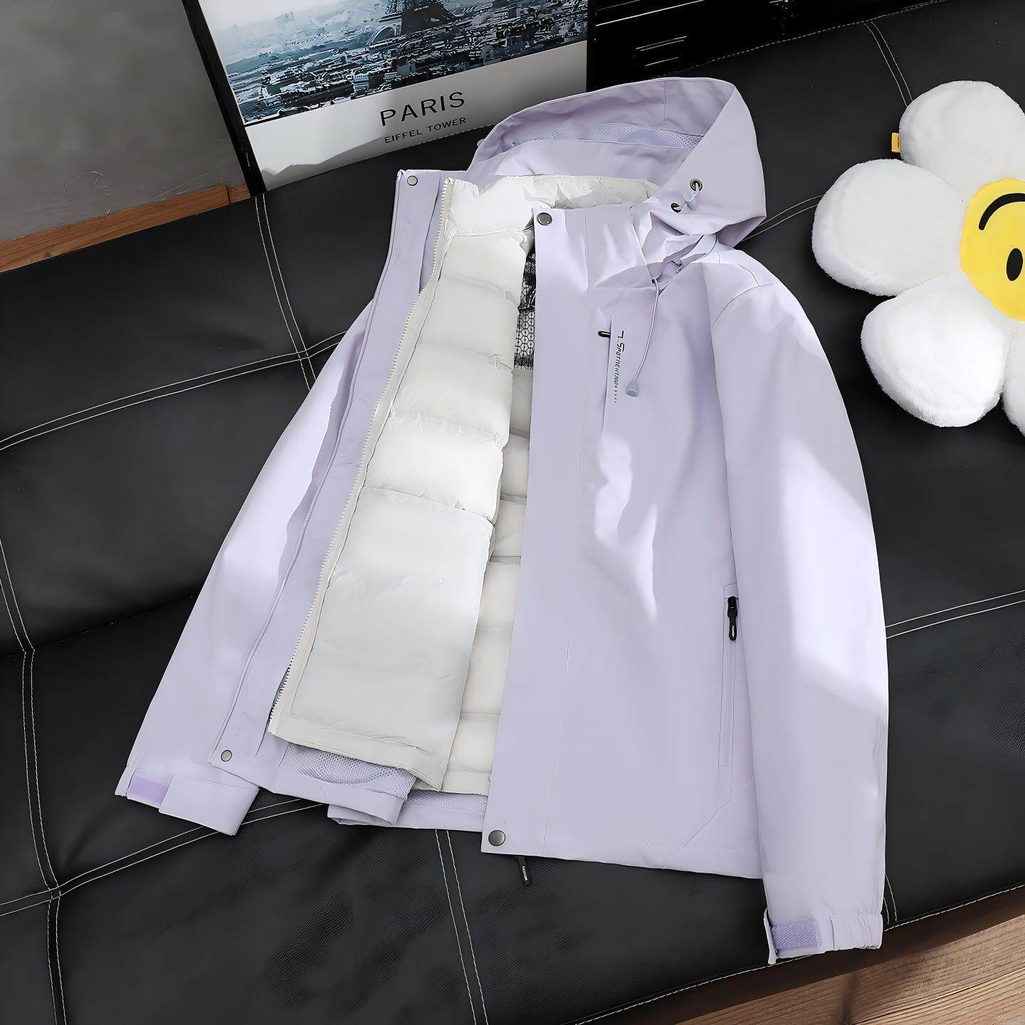 羽绒服冲锋衣女外套可拆卸三合一冬季防风户外加绒滑雪运动
