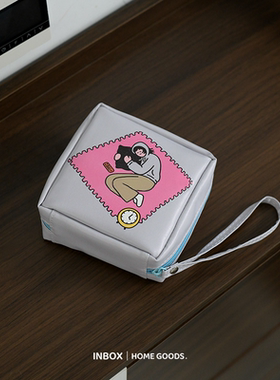 原创可爱女生防水皮质收纳袋姨妈巾卫生巾包口红零钱杂物包小方包