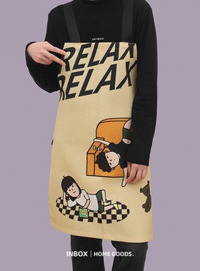 创意可爱家用厨房做饭围兜围腰男女便携防污防油耐脏罩衣调节围裙