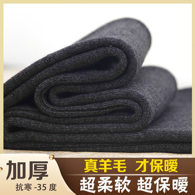 羊毛裤男士加绒加厚保暖裤中老年东北棉裤女打底裤冬季高腰羊绒裤