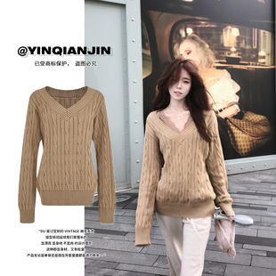 尹千金 奶油贝果秋冬百搭32支高克重麻花毛衣S243303 老钱日记