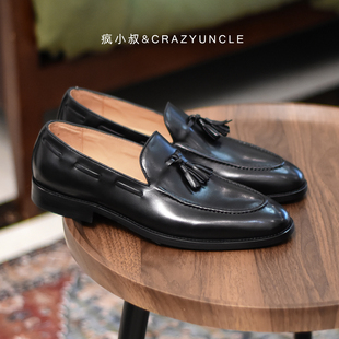 一脚蹬真皮流苏懒人乐福鞋 英伦夏季 复古商务休闲皮鞋 男 绅士魅力