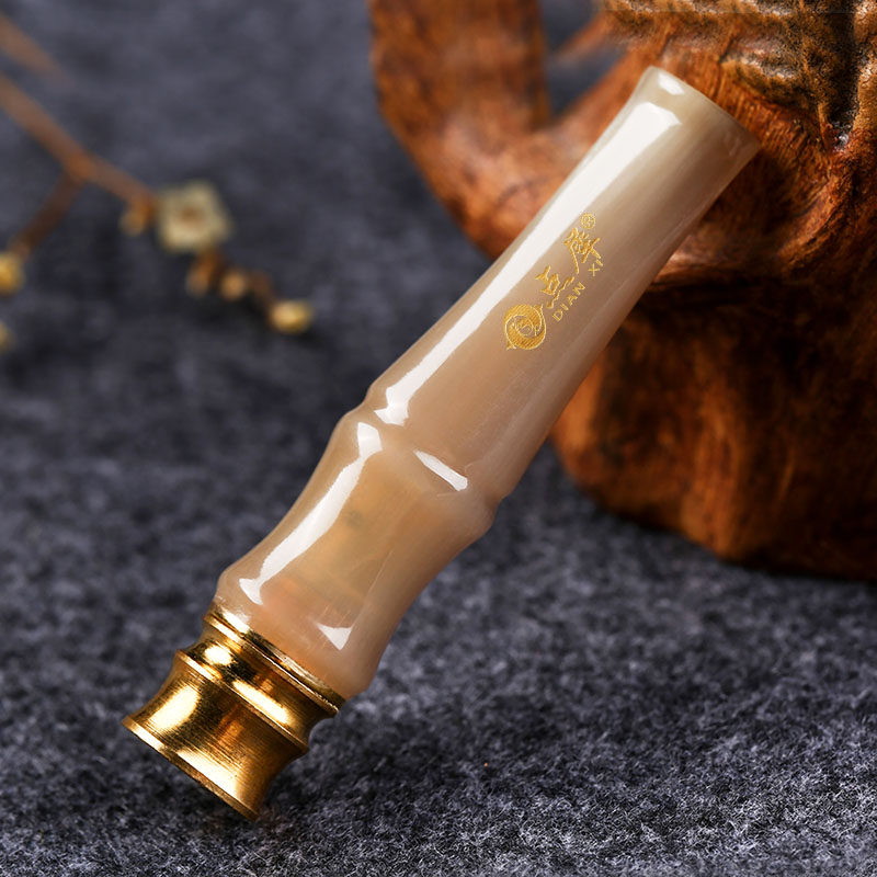 点犀正品天然牦牛角烟嘴可拆洗循环过滤芯礼盒送爸爸父亲节礼物