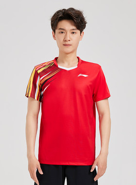 李宁羽毛球服比赛服上衣男女同款速干透气舒适AAYV204 AAYV201
