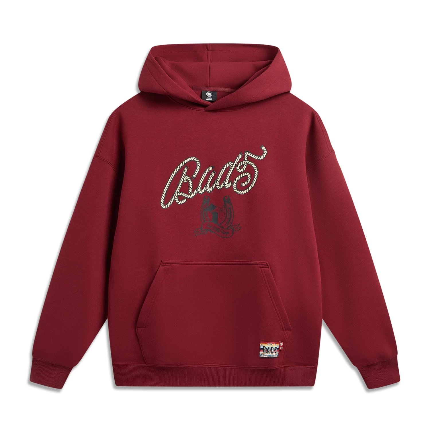 李宁反伍BADFIVE男子立体裁剪宽松套头连帽卫衣2026春AWDW025