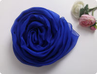 Royal blue silk scarf, solid color silk scarf, mulberry silk, genuine Korean women's silk scarf shawl, oversized real silk scarf thumbnail 2