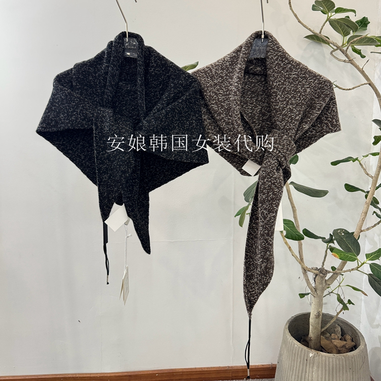 时尚包边撞色保暖披肩针织围巾