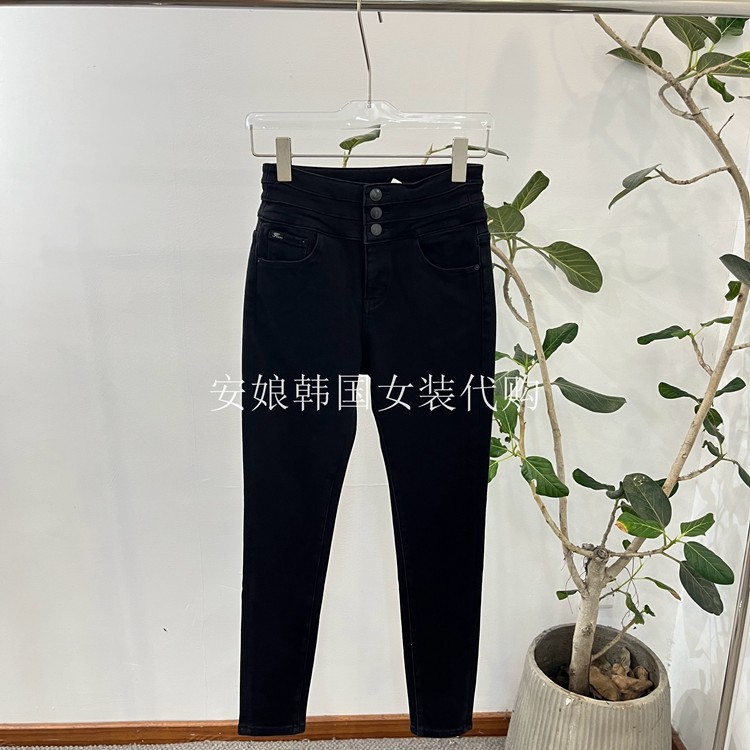 PH23直筒小脚加绒牛仔裤83010