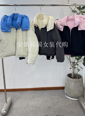 安娘韩国代购PH23女装2025冬新款连帽净色双面穿白鹅绒羽绒服外套