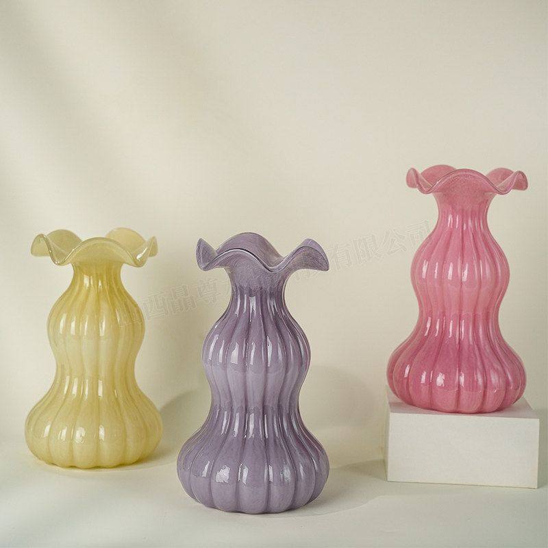 法式ins风中古玻璃花瓶批发客餐厅花瓶插花轻奢高级感装饰品摆件,家居饰品,花瓶,淘宝优惠券,粉丝福利购,淘宝优惠卷