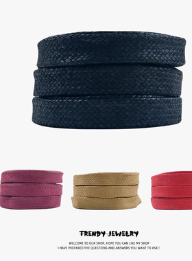 万焦适配AJ1AJ2AJ4空军一号AF1板鞋低帮高帮打蜡扁鞋带黑色酒红色