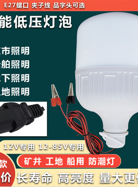 led低压灯泡12V24V36V低压48伏e27螺口超亮12伏地摊电瓶太阳能灯