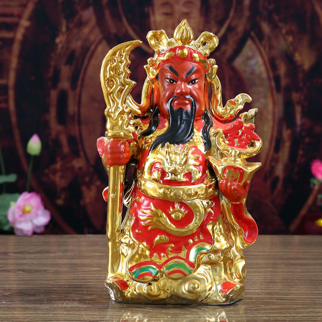 陶瓷关羽佛像店铺武财神