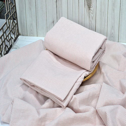 粉条A类全棉色织水洗棉四件套单被套床单单人双人被罩柔软无荧光