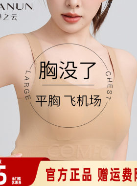 婵之云无痕粉底液文胸大U胸罩不透隐形一体式肉色肤色美背内衣