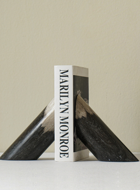 办公室桌面摆件木化石石书靠书档