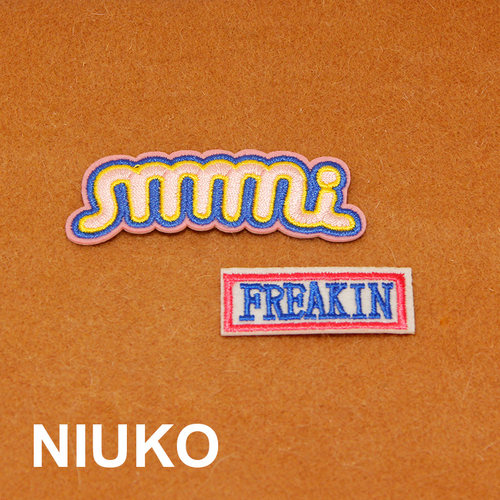NIUKO 布贴 精致彩色卡通可爱英文字母贴MMMI儿童DIY破洞贴布标贴
