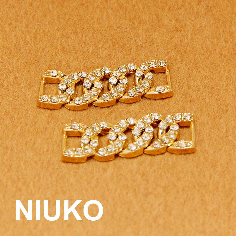 NIUKO 水钻超精致金属装饰链条金色时尚高档钻饰服装配件辅料DIY