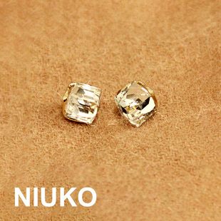 NIUKO 超高档 仿钻玻璃 立方体纽扣子 精致衬衫钮扣 春秋高级定制