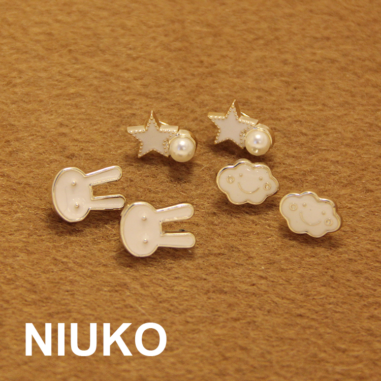 niuko星星云朵兔子少女衬衣纽扣