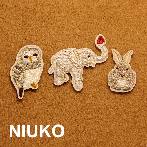 niuko布贴diy猫头鹰大象兔子精致