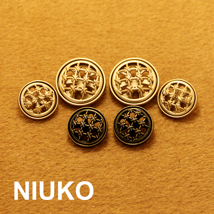 NIUKO 金色古铜色高档缕空扣大衣纽扣子外套钮扣金属扣子服装辅料