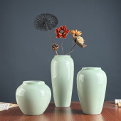 景德镇新中式 饰水培花陶罐 陶瓷花瓶干插花南天竹花器客厅电视柜装