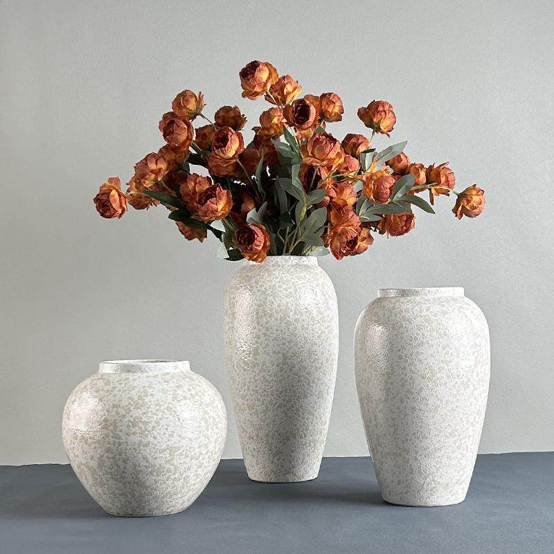 新中式复古水泥色陶瓷花瓶家摆件客厅酒店餐厅宽口软装饰工艺品,家居饰品,花瓶,淘宝优惠券,粉丝福利购,淘宝优惠卷