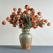 景德镇高温陶瓷花瓶油画风插干花客厅样板间新中式 民宿水养花器