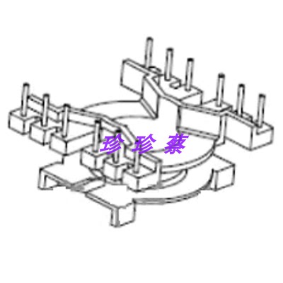 PQ3216磁芯骨架立式6+6针