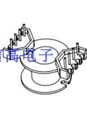 RM10变压器磁芯骨架立式4+4针RM10磁芯骨架
