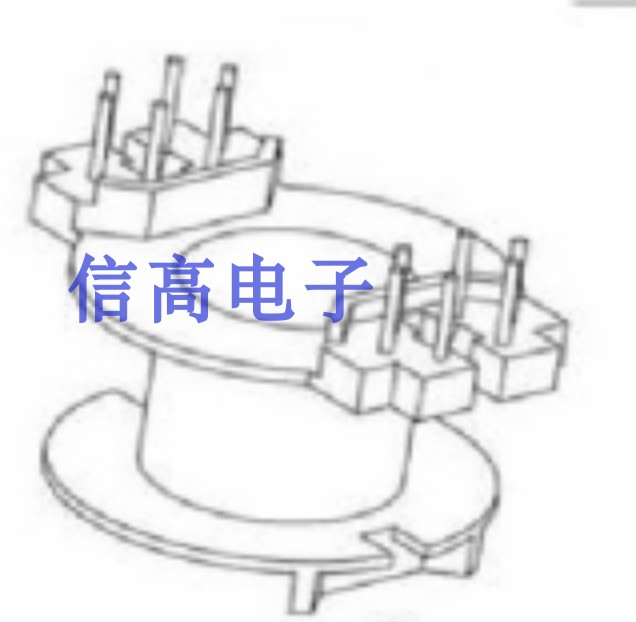 RM10磁芯电木骨架立式6+6单槽