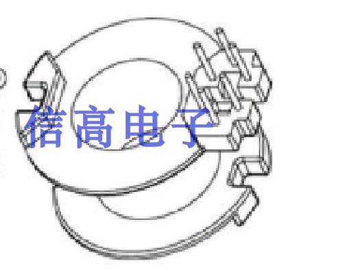 RM10变压器磁芯立式骨架6+0针