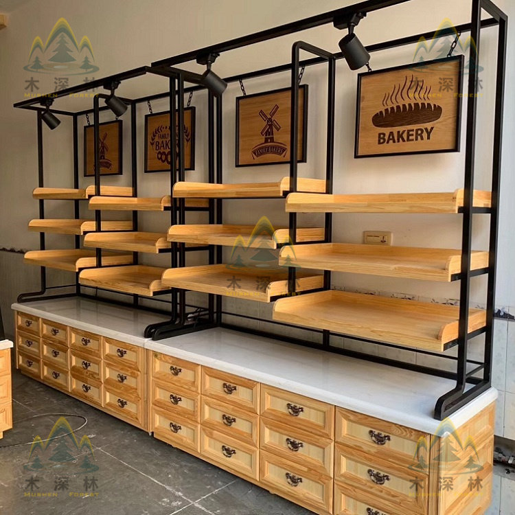 定制面包展示柜面包架烘焙蛋糕店边柜货架商用烘焙店柜架工厂直供