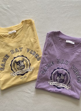 圆单⑥⑧工厂大货~休闲运动学生宽松短袖上衣夏季新款字母印花T恤