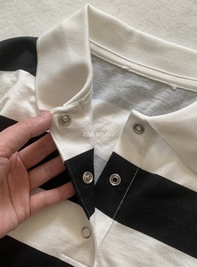 6&⑧圆单纯棉睡衣女夏季宽松居家服睡裙POLO条纹中长款可外穿裙子