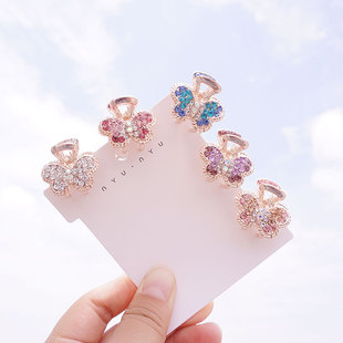 精致发饰女2024新款前额刘海小夹子小号抓夹碎发夹水钻边夹蝴蝶