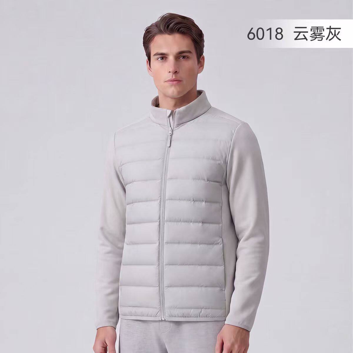 轻薄立领羽绒服男短款保暖防风灰色休闲外套中老年百搭爸爸装