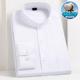 白衬衣男打底衫 2025春季 工作 修身 商务休闲职业工装 立领衬衫 男长袖