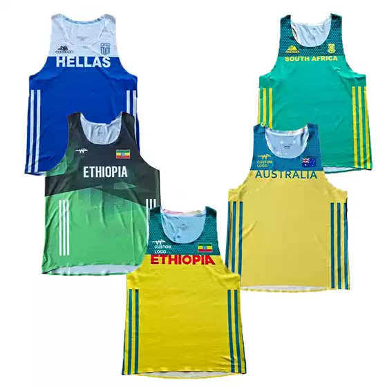 Ethiopia, South Africa, Greece National Team 2022 Track and Field Team Marathon Sports Quick-Drying Vest Can Be Customized with Logo