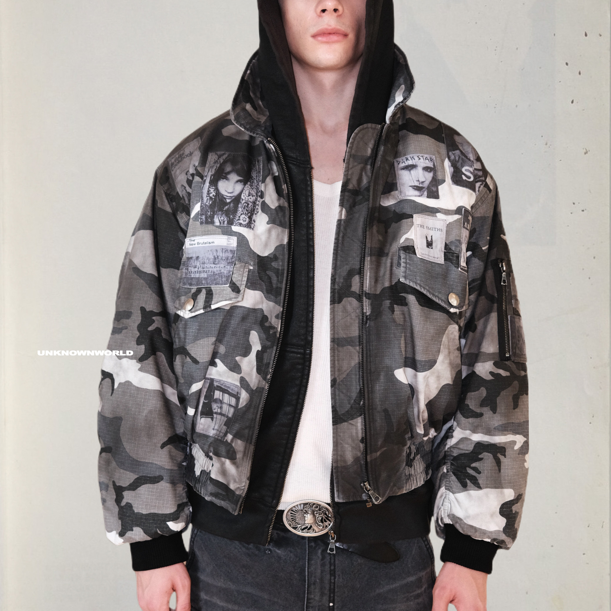 UNKNOWNWORLD ARCHIVE OF MY ART TASTE BOMBER 650克羊毛棉服