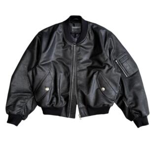 UNKNOWNWORLD 灼烧牛皮爆裂磨砂质感皮衣棉服Bomber夹克 25SS