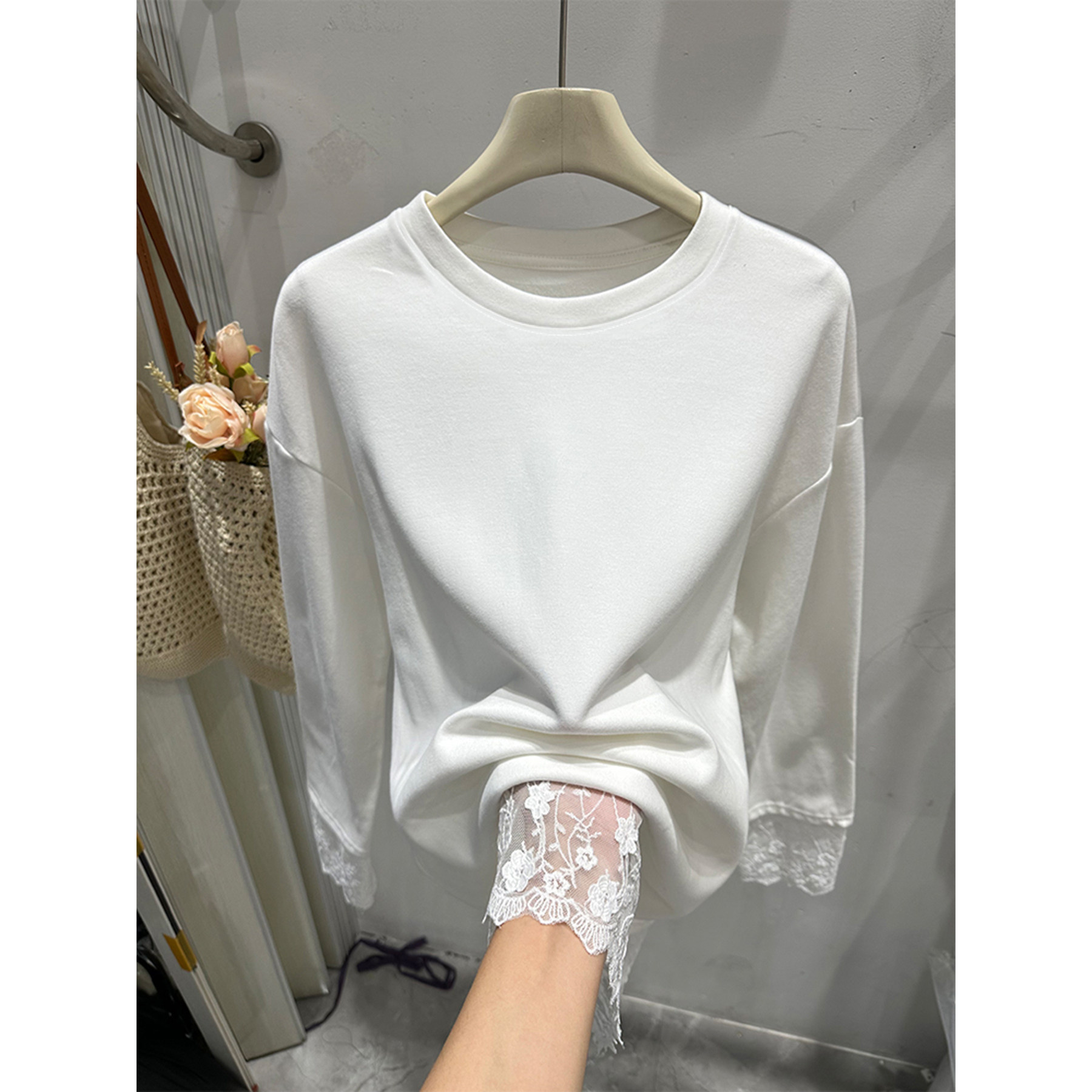 蕾丝德绒打底衫女秋冬内搭加绒中长款长袖T恤上衣服爆款2026新款