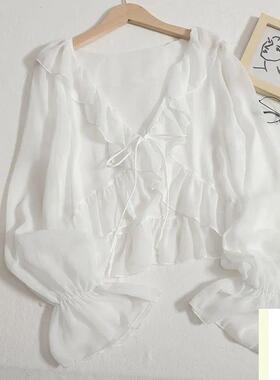 超仙雪纺防晒衣外搭开衫女夏季新款百搭配吊带裙子小披肩薄款罩衫