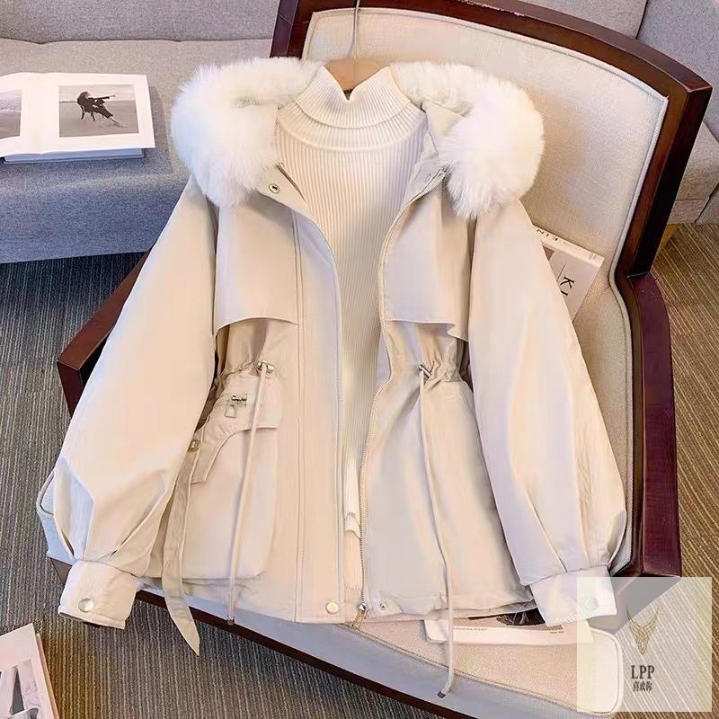 清仓爆款棉服女加绒加厚小个子派克服女短款大毛领棉衣外套潮冬季