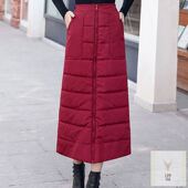 清仓冬裙女秋冬加厚羽绒棉裙半身裙冬季 中长款 冬天裙子冬长裙外穿