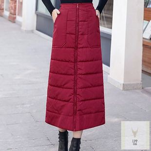 清仓冬裙女秋冬加厚羽绒棉裙半身裙冬季 冬天裙子冬长裙外穿 中长款