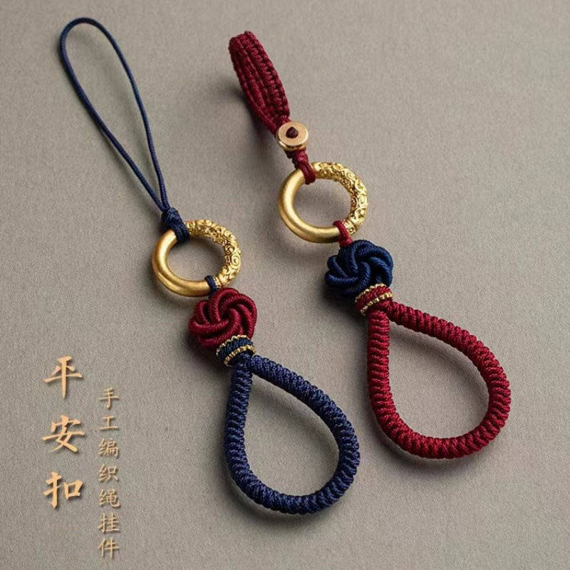 沙金平安扣汽车钥匙扣挂件手工编结实耐用指环手机链原创高档挂饰,3C数码配件,手机挂件/手机链,淘宝优惠券,粉丝福利购,淘宝优惠卷