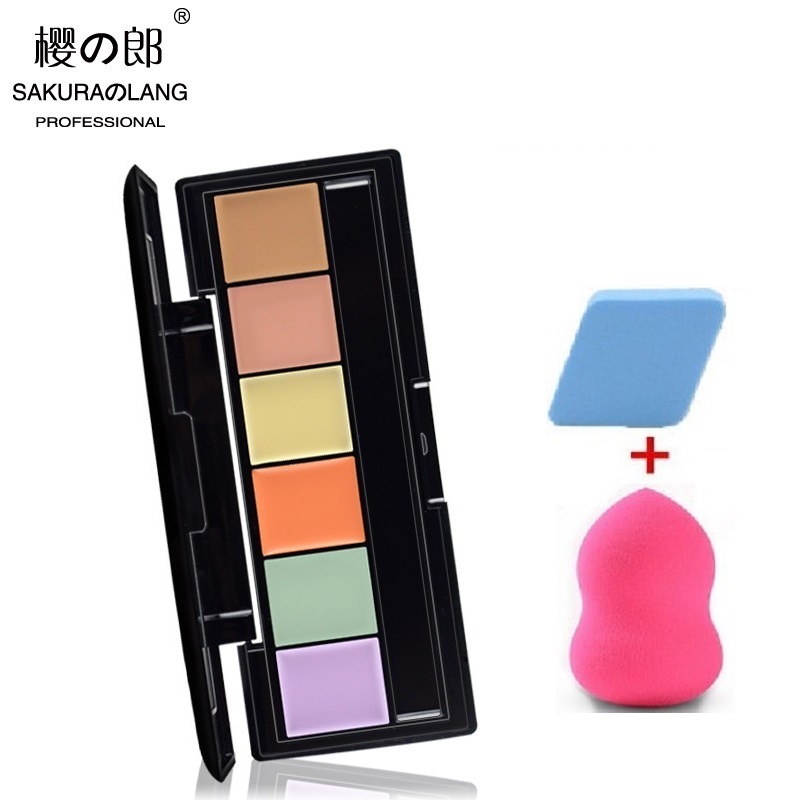 樱之郎6色遮瑕膏六色遮盖黑眼圈